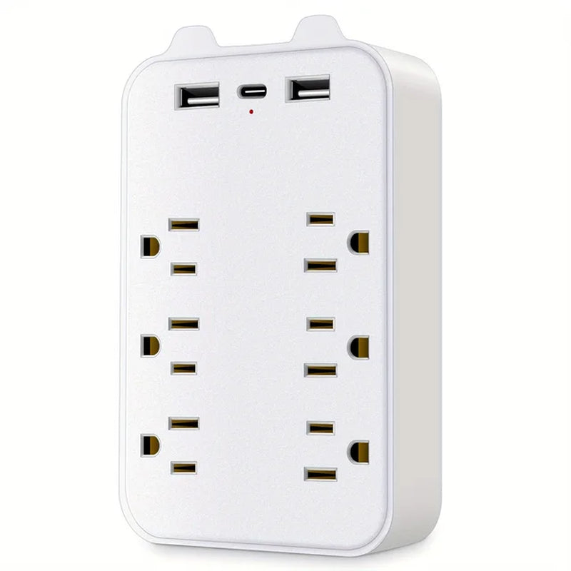 USB Wall Charger, Surge Protector, 6 Outlet Extender with 3 USB Ports(1 USB C)